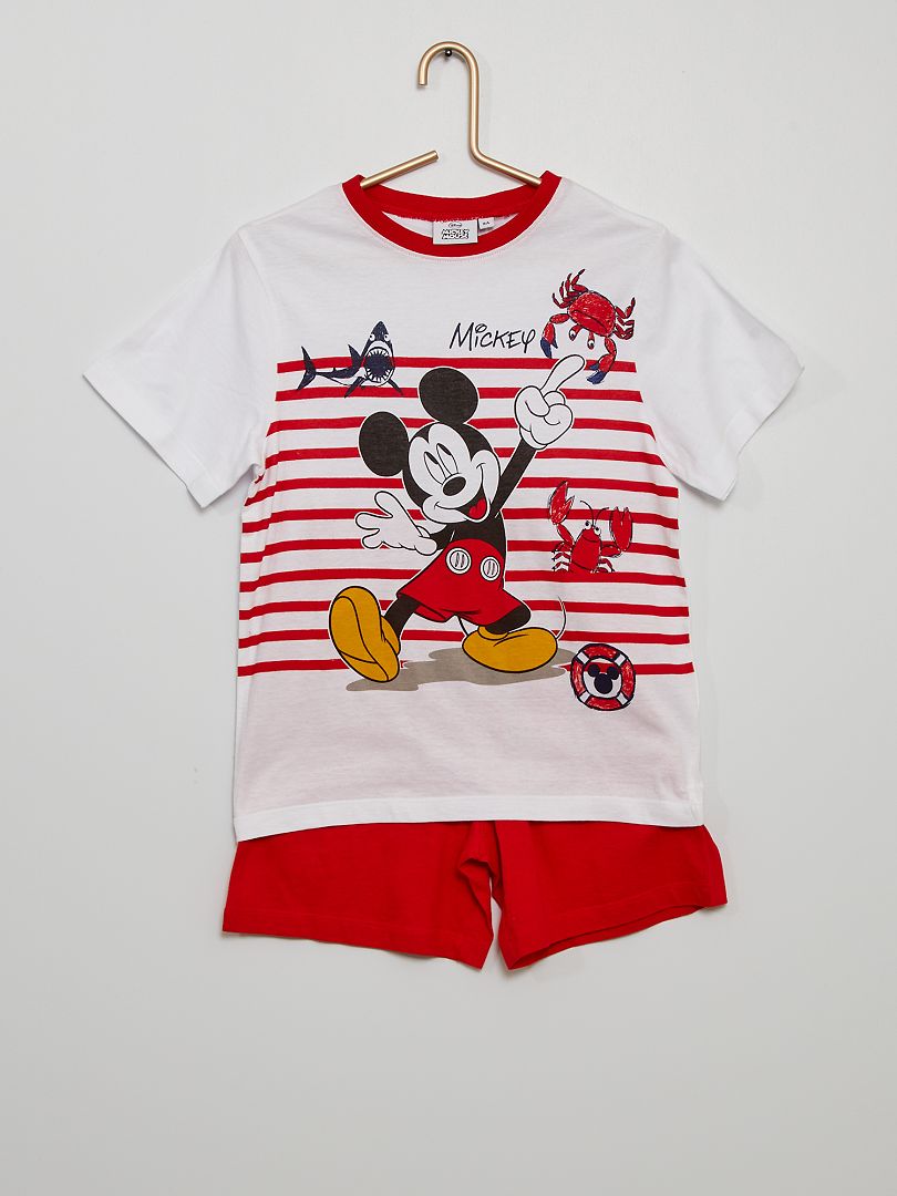 Pijama corto de algodón 'Mickey' 'Disney' blanco/rojo - Kiabi
