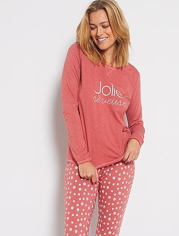 Pijama corto de algodón orgánico - Kiabi