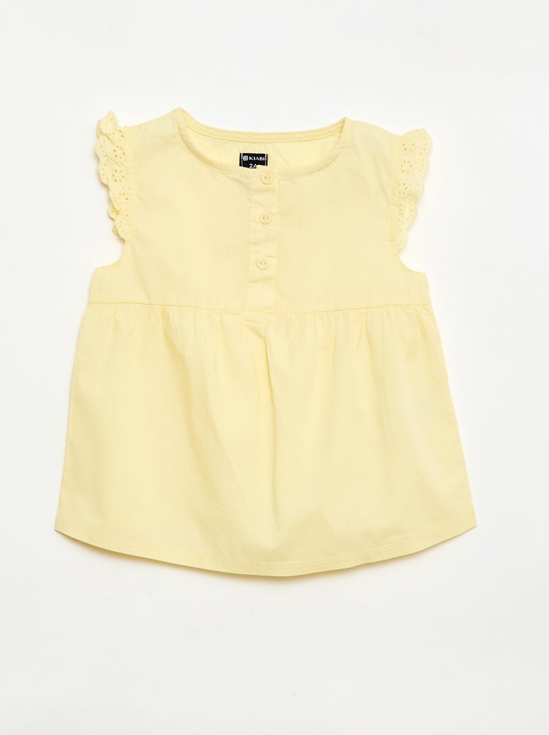 Pijama corto de camiseta de tirantes + Pantalón corto - 2 piezas Amarillo - Kiabi