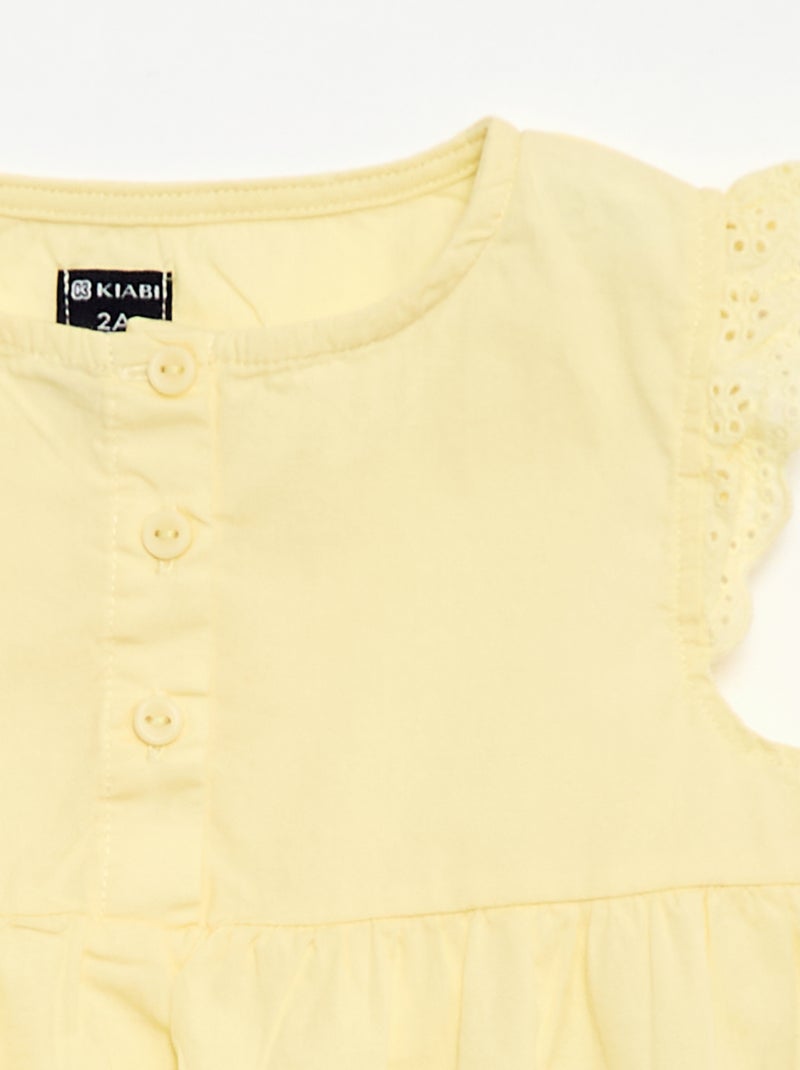 Pijama corto de camiseta de tirantes + Pantalón corto - 2 piezas Amarillo - Kiabi