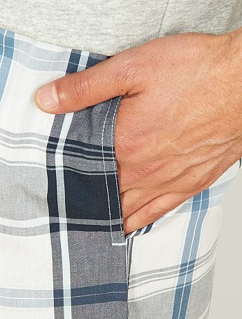 Pijama corto de cuadros - Kiabi