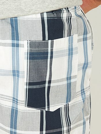 Pijama corto de cuadros - Kiabi