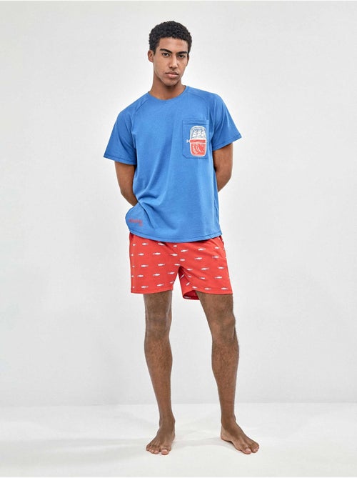 Pijama corto de hombre Family Time 100% algodón - Kiabi Pijama corto de hombre Family Time 100% algodón - Kiabi