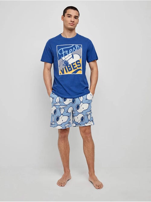 Pijama corto de hombre Snoopy en tejido de algod?n - Kiabi Pijama corto de hombre Snoopy en tejido de algod?n - Kiabi