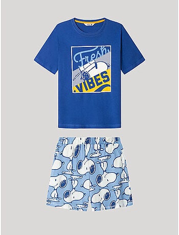 Pijama corto de hombre Snoopy en tejido de algodón
