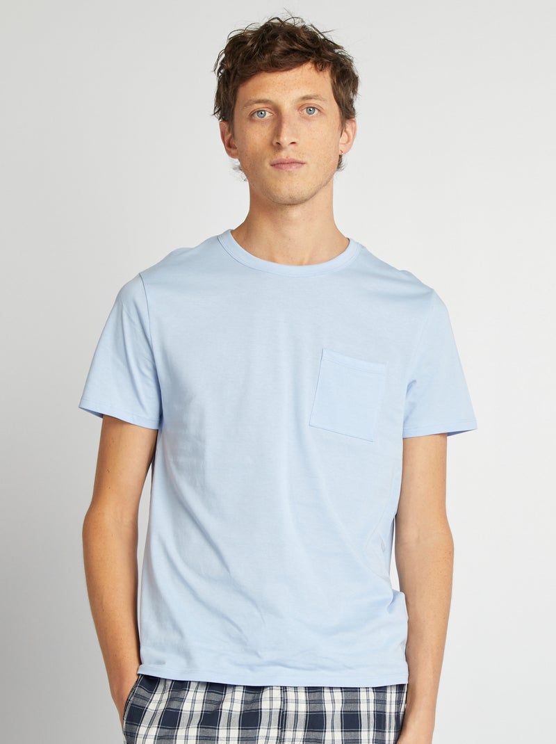 Pijama corto de popelina - 2 piezas AZUL - Kiabi