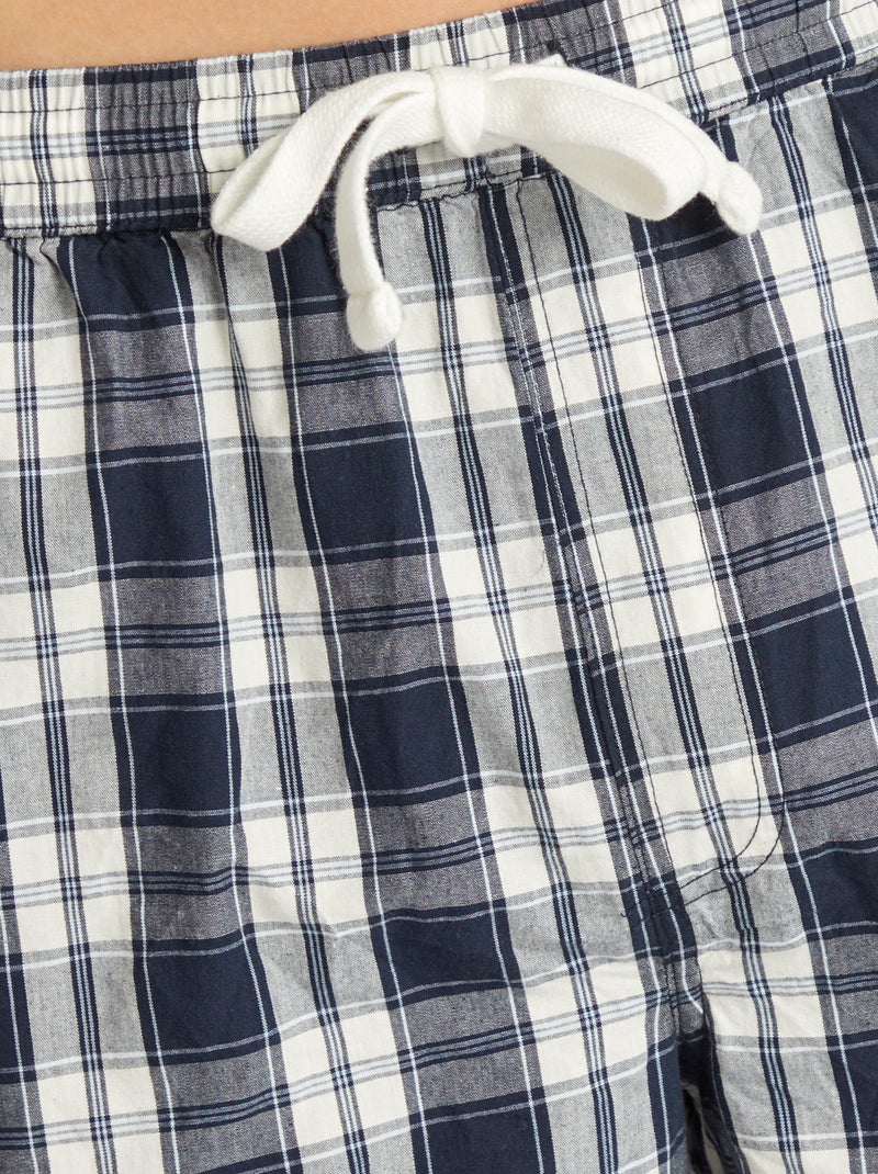 Pijama corto de popelina - 2 piezas AZUL - Kiabi