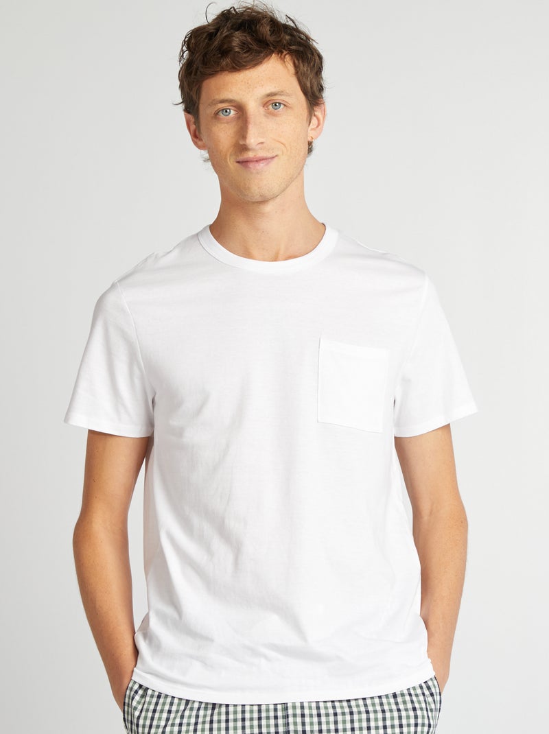 Pijama corto de popelina - 2 piezas BLANCO - Kiabi