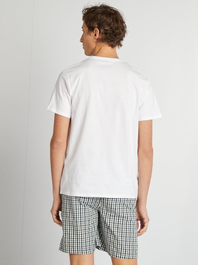 Pijama corto de popelina - 2 piezas BLANCO - Kiabi