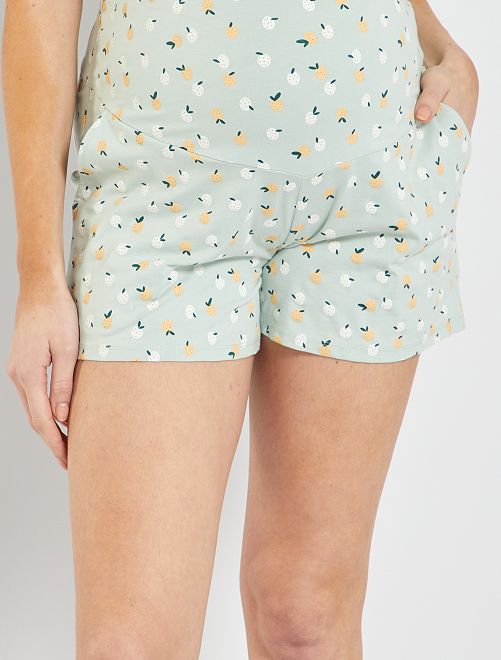 Pijama corto de premamá y lactancia - AZUL - Kiabi - 18.00€