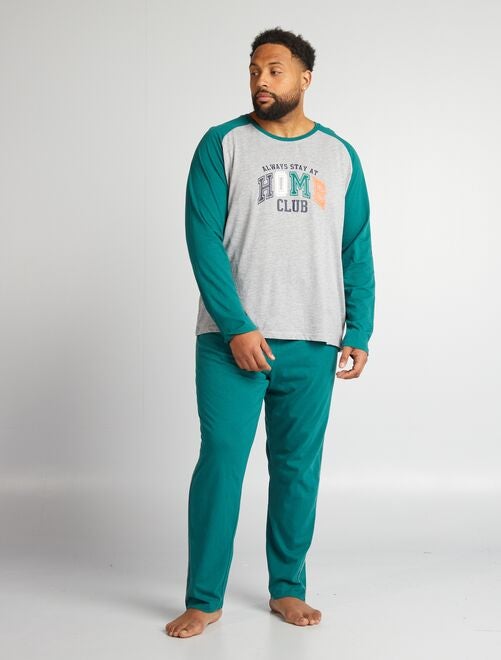 Pijama corto de punto - Camiseta + pantalón - 2 piezas - Kiabi