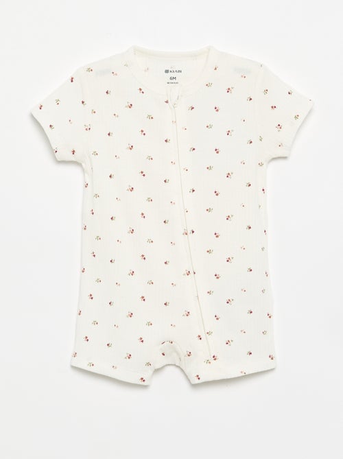 Pijama corto de punto acanalado para dormir - Kiabi Pijama corto de punto acanalado para dormir - Kiabi