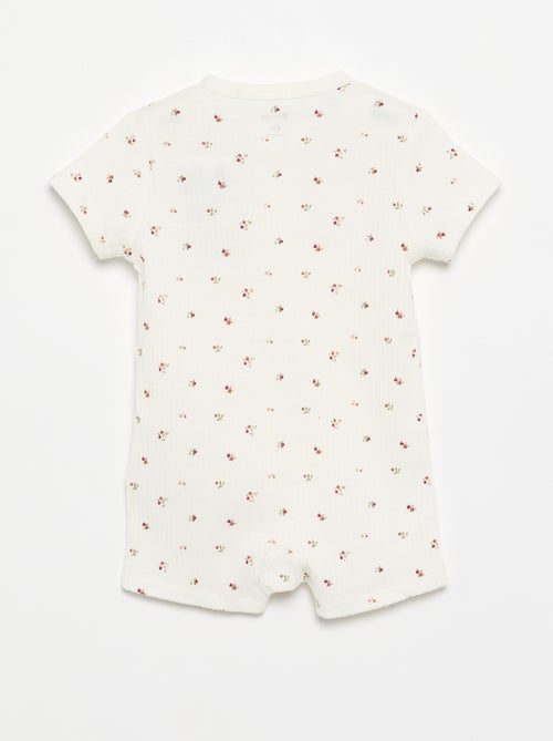 Pijama corto de punto acanalado para dormir - Kiabi Pijama corto de punto acanalado para dormir - Kiabi