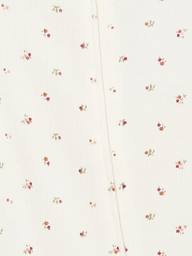 Pijama corto de punto acanalado para dormir Blanco - Kiabi