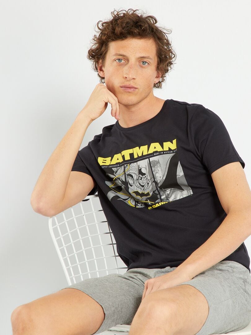 Pijama corto de punto 'Batman' - 2 piezas negro - Kiabi
