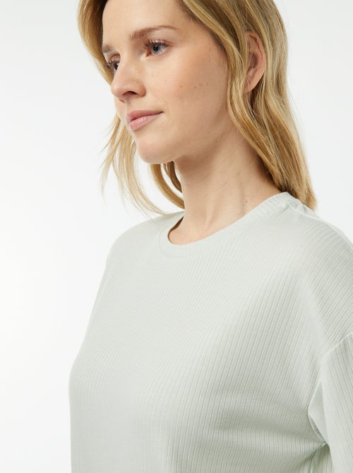 Pijama corto de punto de canalé de 2 piezas - Kiabi