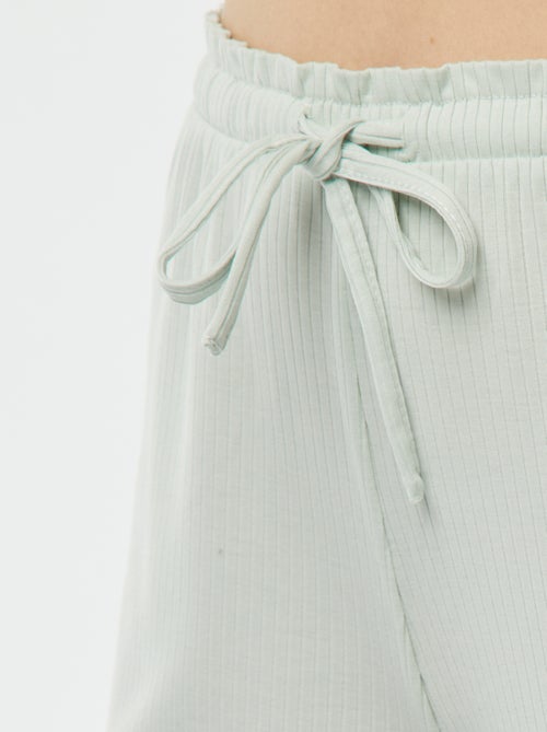 Pijama corto de punto de canalé de 2 piezas - Kiabi