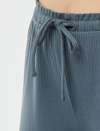 Pijama corto de punto de canalé de 2 piezas