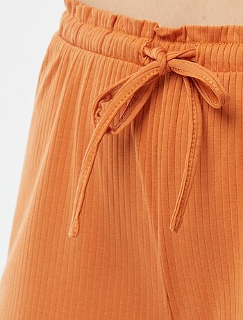 Pijama corto de punto de canalé de 2 piezas
