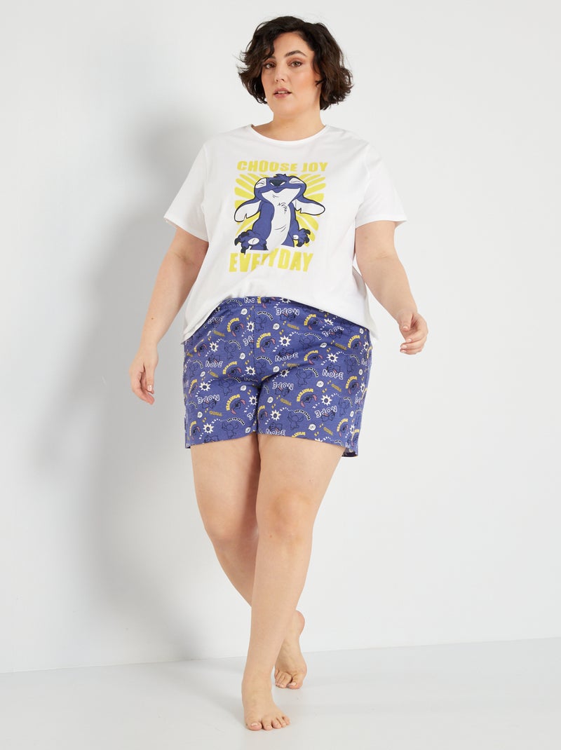 Pijama corto de punto 'Disney'  - 2 piezas BLANCO - Kiabi