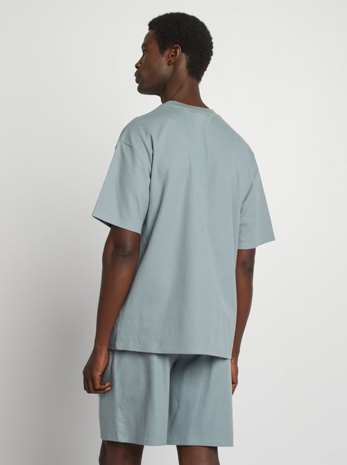 Pijama corto de punto gofrado 2 piezas - Kiabi