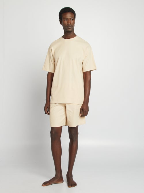 Pijama corto de punto gofrado 2 piezas - Kiabi