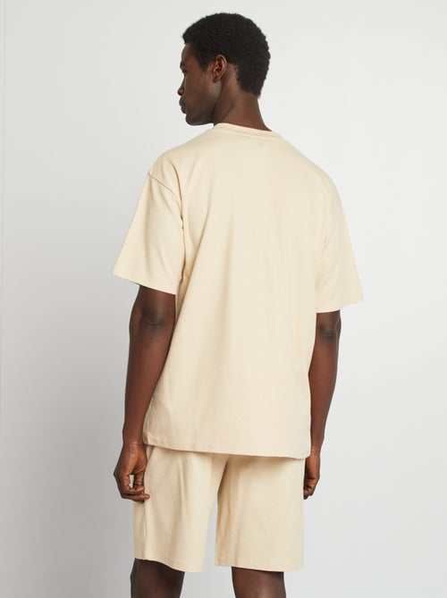 Pijama corto de punto gofrado 2 piezas - Kiabi