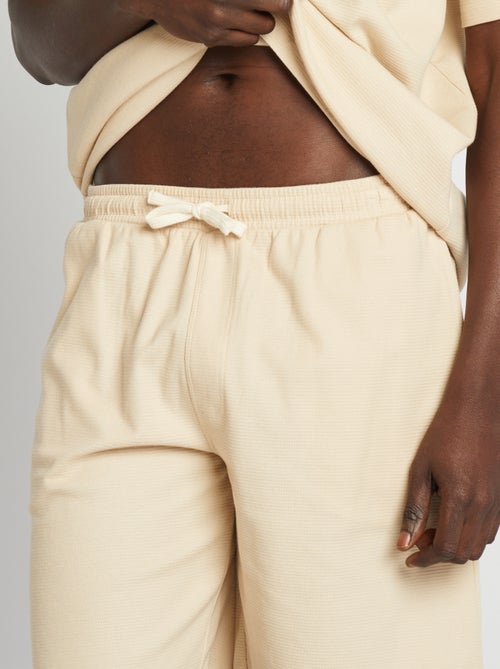 Pijama corto de punto gofrado 2 piezas - Kiabi