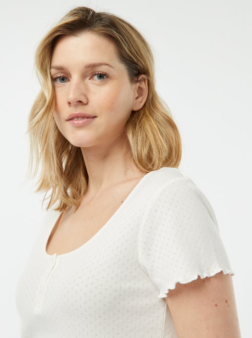 Pijama corto de punto pointelle de 2 piezas - Kiabi