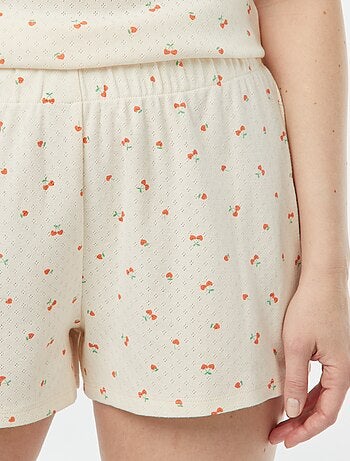 Pijama corto de punto pointelle de 2 piezas