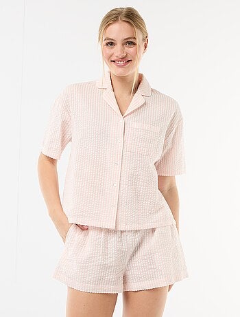 Pijama corto de rayas - 2 piezas
