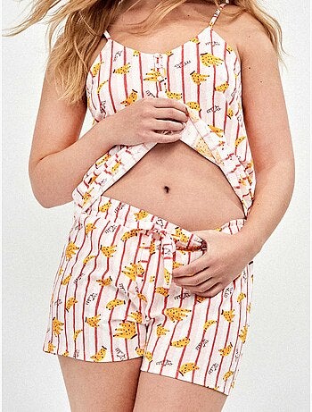 Pijama corto de tirantes frida kahlo estampado 100% algodón