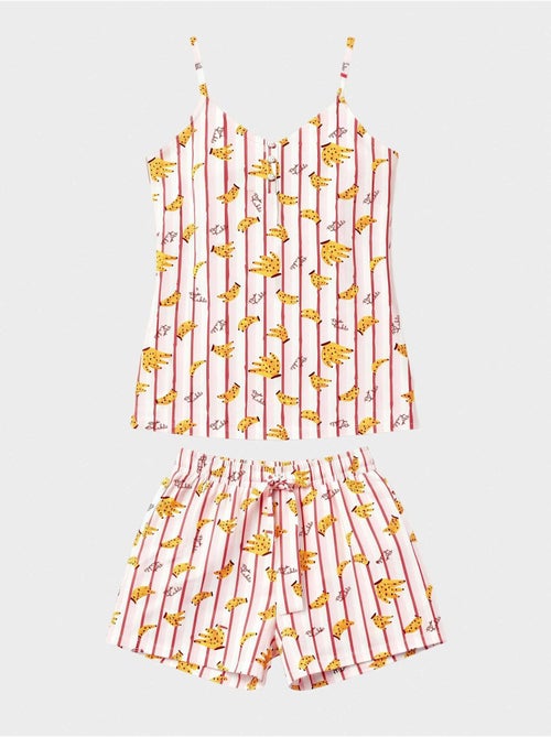 Pijama corto de tirantes frida kahlo estampado 100% algodón - Kiabi Pijama corto de tirantes frida kahlo estampado 100% algodón - Kiabi