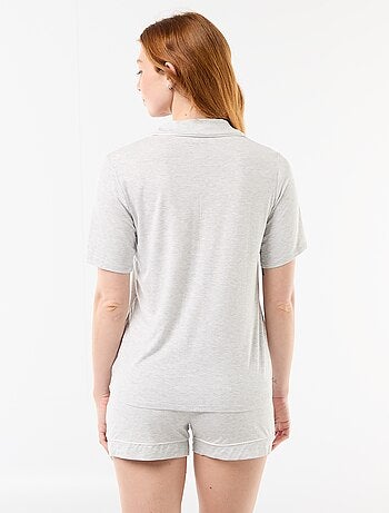 Pijama corto de viscosa jaspeada - 2 piezas