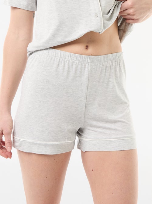 Pijama corto de viscosa jaspeada - 2 piezas - Kiabi