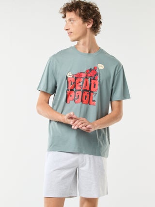 Pijama corto 'Deadpool' 'Marvel' camiseta de manga corta + short - 2 piezas