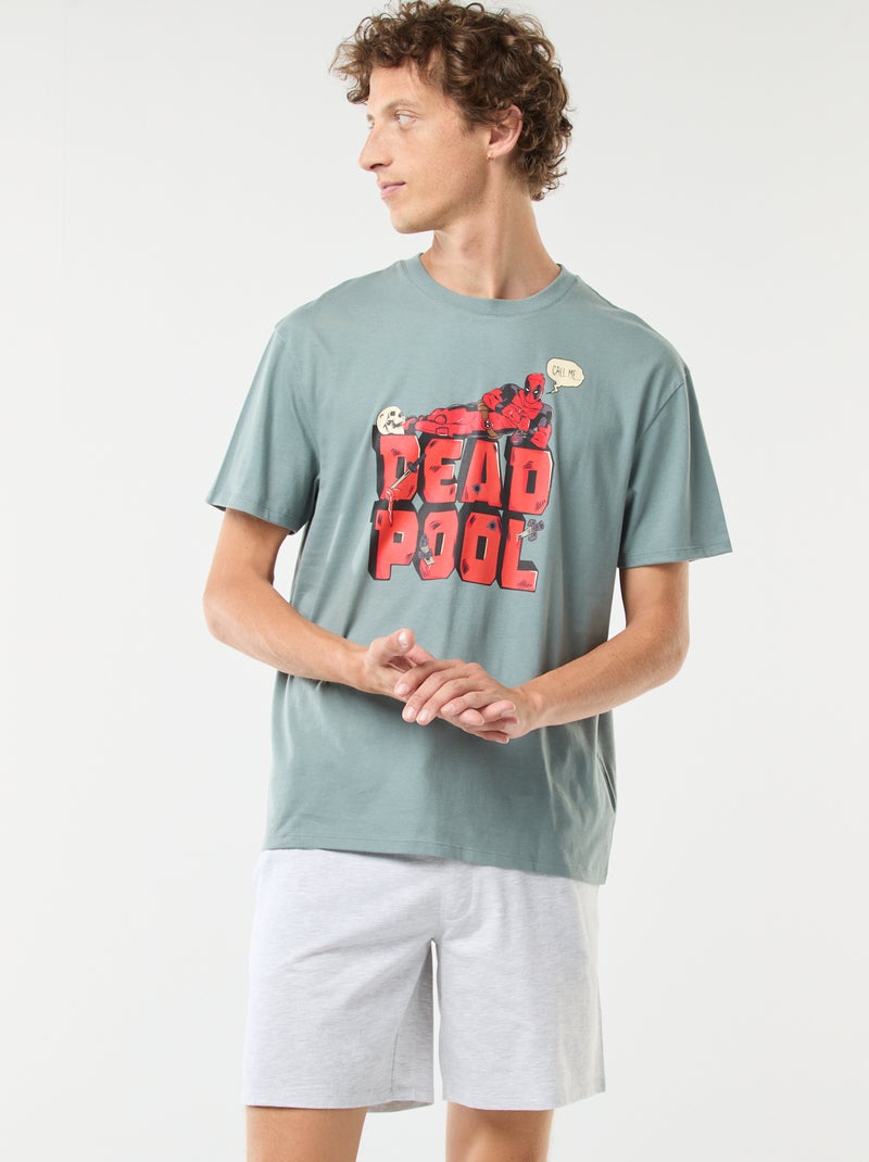 Pijama corto 'Deadpool' 'Marvel' camiseta de manga corta + short - 2 piezas Azul - Kiabi