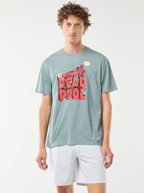 Camiseta De Manga Corta Con Logotipo De Marvel Deadpool Con Cuello En V