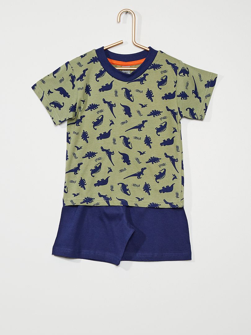 Pijama corto 'dinosaurio' verde - Kiabi
