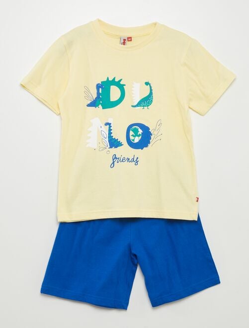 Pijama corto 'dinosaurios' short + camiseta - 2 piezas - Kiabi