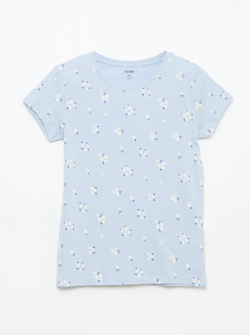 Pijama corto estampado - 2 piezas Azul - Kiabi