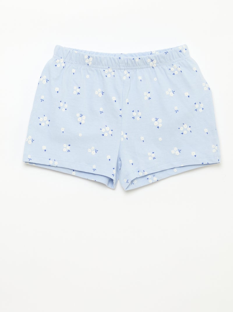Pijama corto estampado - 2 piezas Azul - Kiabi