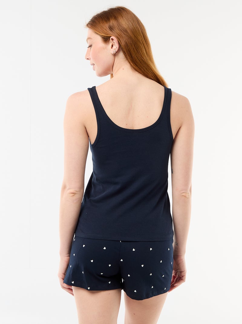 Pijama corto estampado - 2 piezas Azul - Kiabi