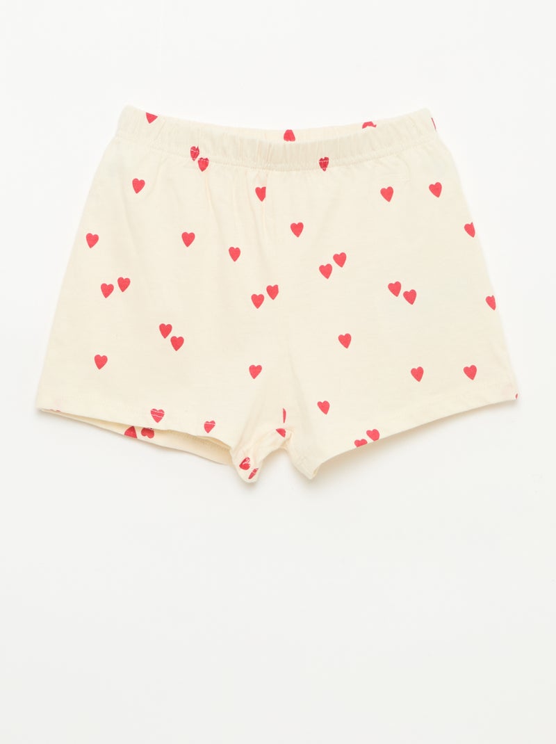 Pijama corto estampado - 2 piezas Blanco - Kiabi