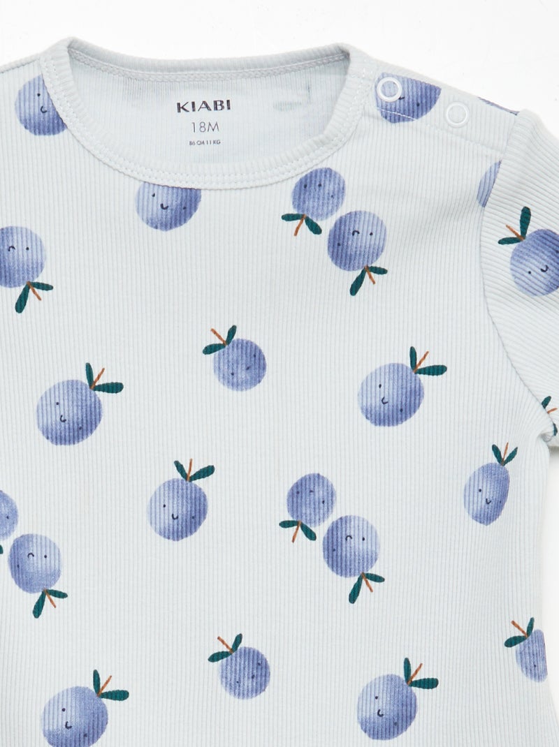 Pijama corto estampado - 2 piezas AZUL - Kiabi
