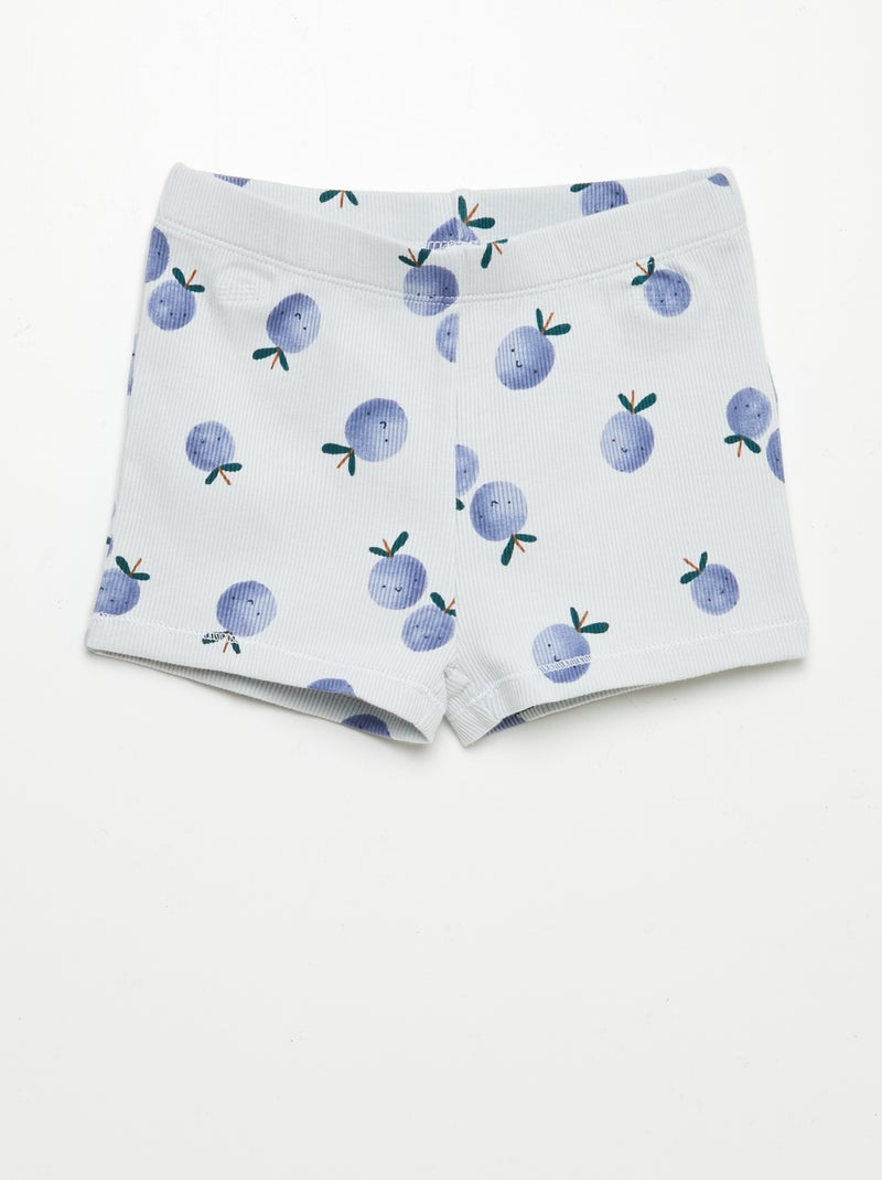 Pijama corto estampado - 2 piezas AZUL - Kiabi
