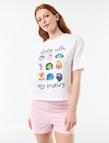 Pijama corto estampado 'Del Revés' - 2 piezas