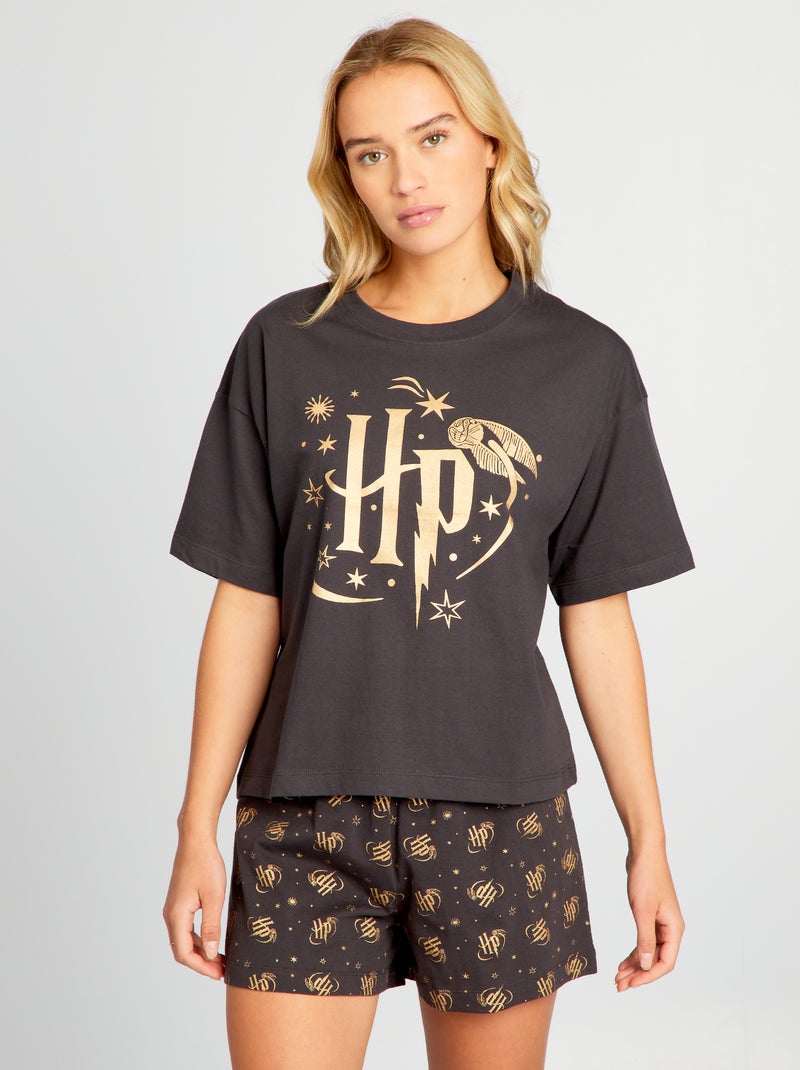 Pijama corto estampado 'Harry Potter' - 2 piezas NEGRO - Kiabi