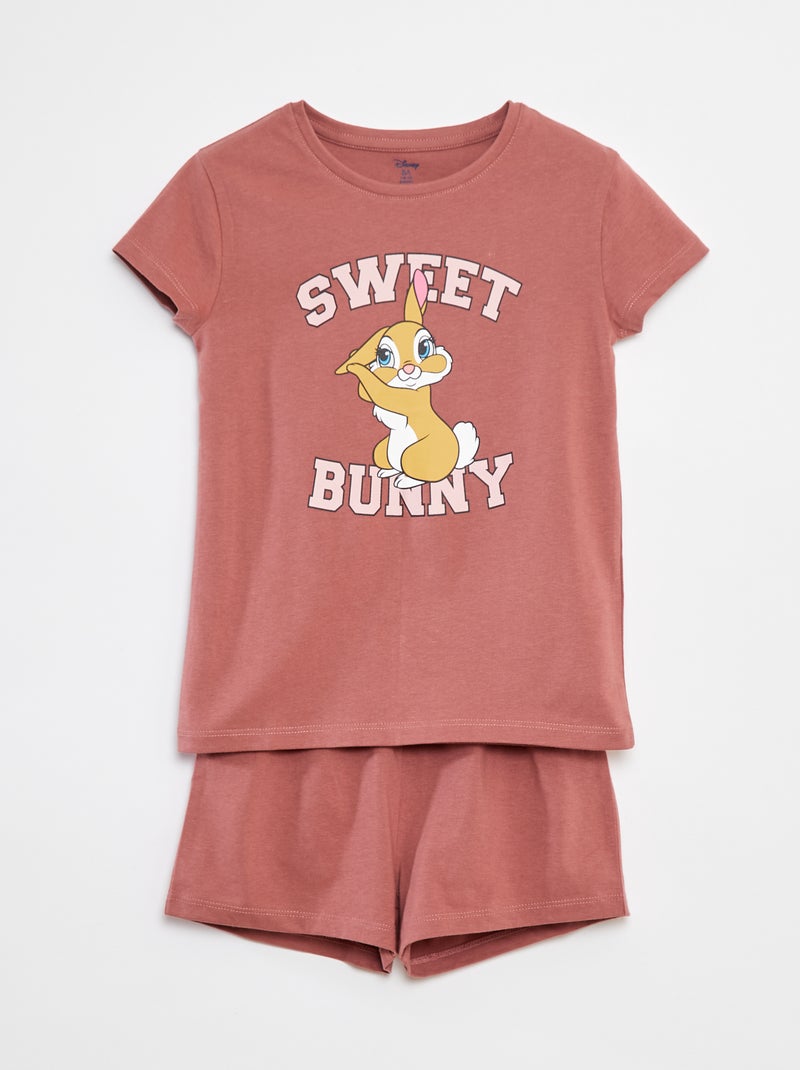 Pijama corto estampado 'Miss Bunny' - 2 piezas Rosa - Kiabi