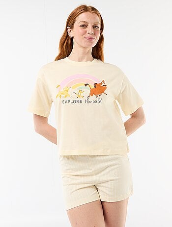 Pijama corto estampado 'Del Revés' - 2 piezas